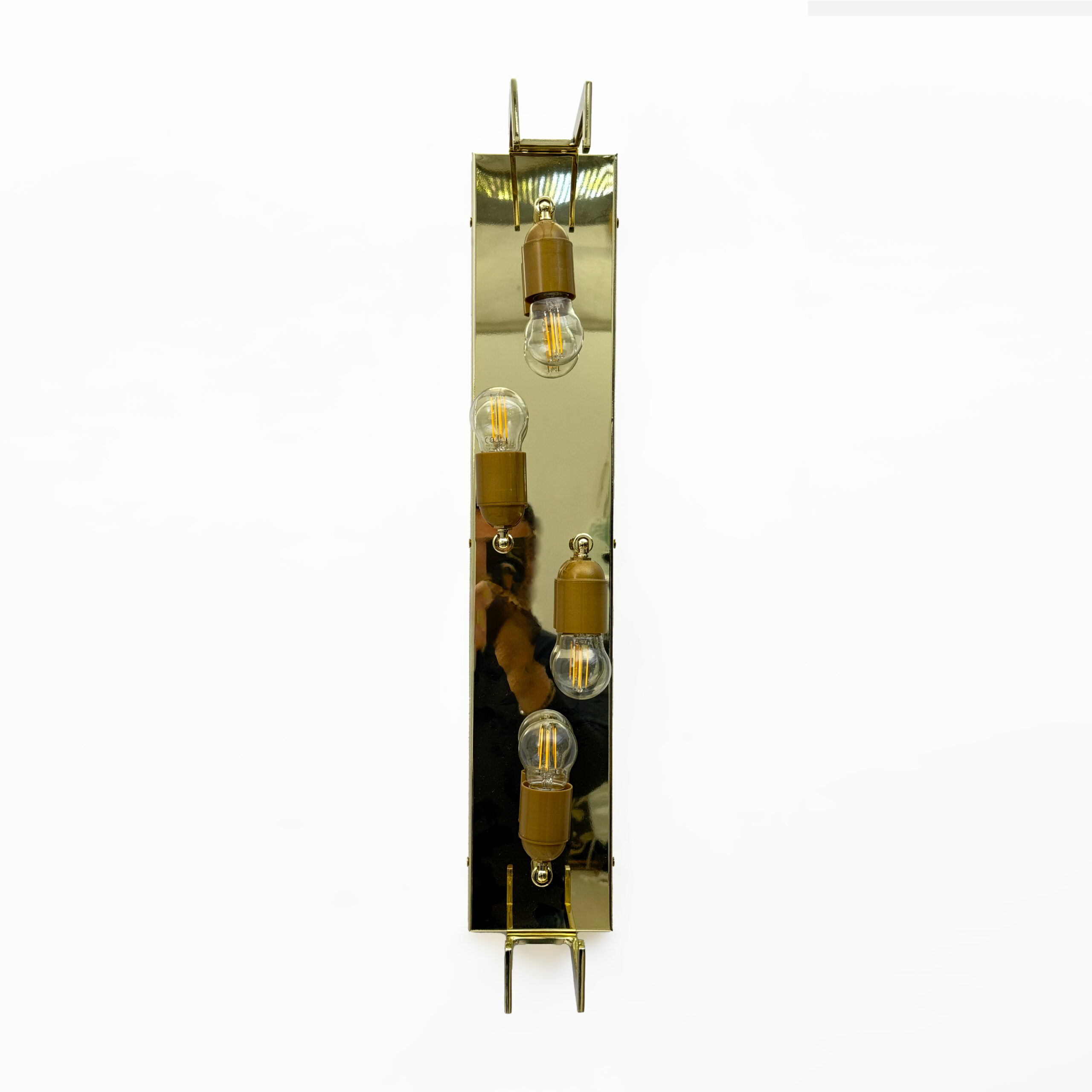 Pair of Modern Italian Brass and Murano Glass Textured Wall Sconces