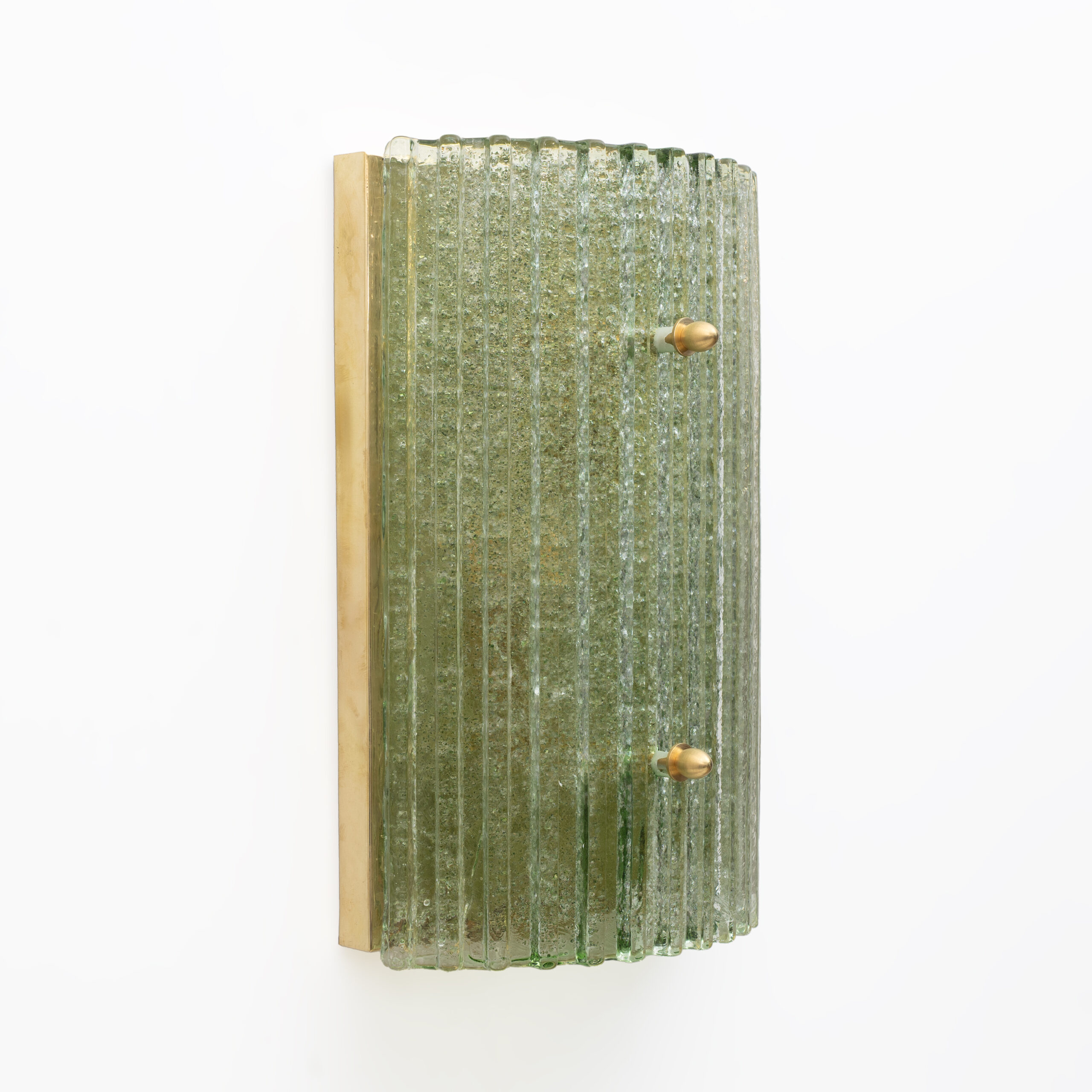 Pair of Modern Brass and Murano Glass Grit Sconces