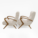 Attributed to Paolo Buffa Mid-century Modern Italian Bouclè Armchairs, Pair