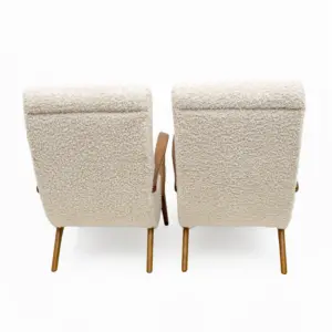 Attributed to Paolo Buffa Mid-century Modern Italian Bouclè Armchairs, Pair