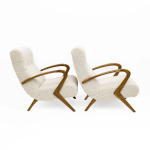 Attributed to Paolo Buffa Mid-century Modern Italian Bouclè Armchairs, Pair