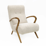 Attributed to Paolo Buffa Mid-century Modern Italian Bouclè Armchairs, Pair