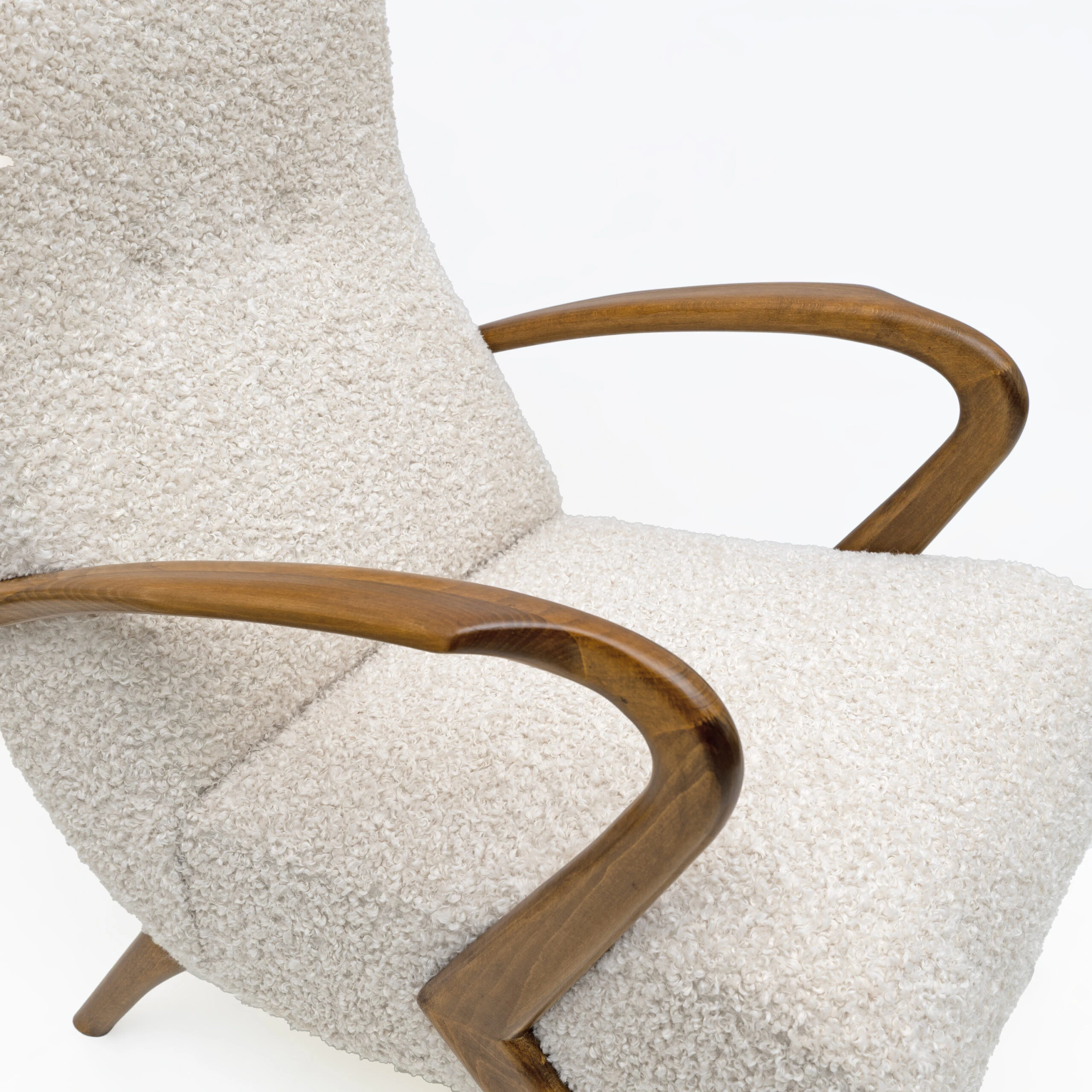 Attributed to Paolo Buffa Mid-century Modern Italian Bouclè Armchairs, Pair