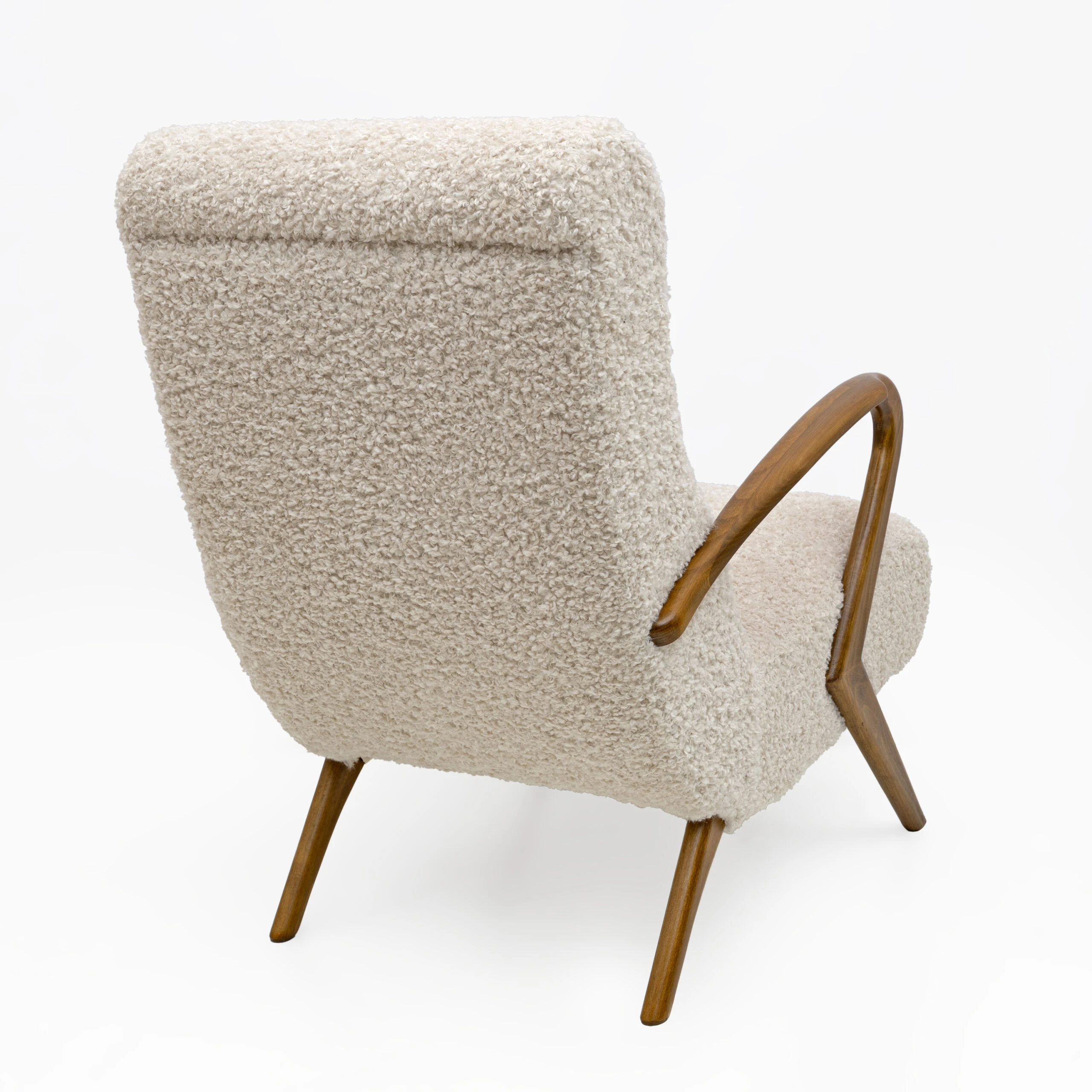 Attributed to Paolo Buffa Mid-century Modern Italian Bouclè Armchairs, Pair
