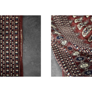 Vintage Red Hand-Woven Oriental Bokhara Rug, 1960s