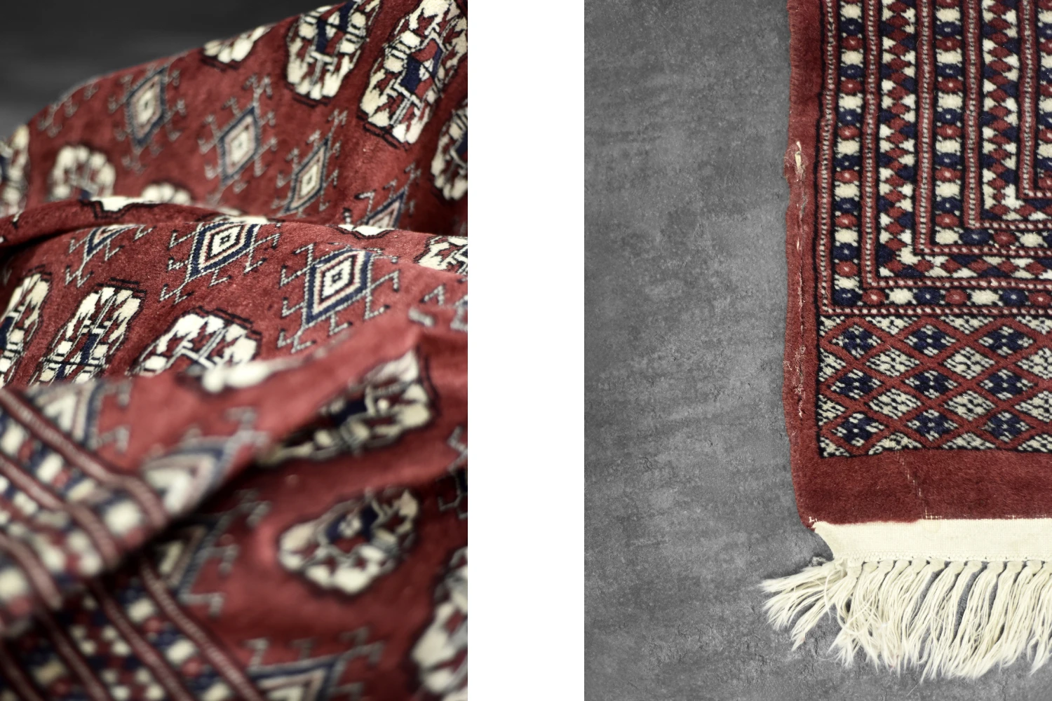 Vintage Red Hand-Woven Oriental Bokhara Rug, 1960s