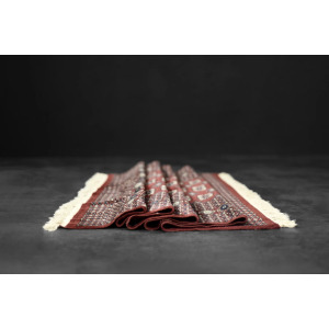 Vintage Red Hand-Woven Oriental Bokhara Rug, 1960s