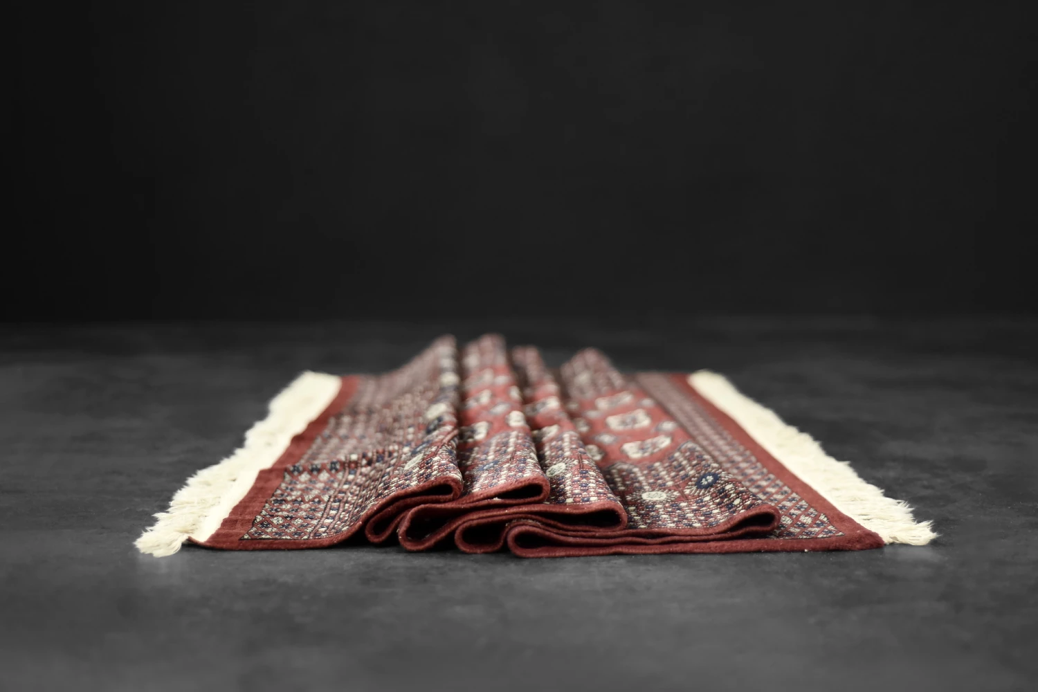 Vintage Red Hand-Woven Oriental Bokhara Rug, 1960s