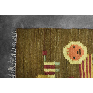 Vintage Polish Woven Tapestry Lions by Maria Janowska for Wielkopolskiej Spółdzielni Pracy Przemysłu Artystycznego, 1970s