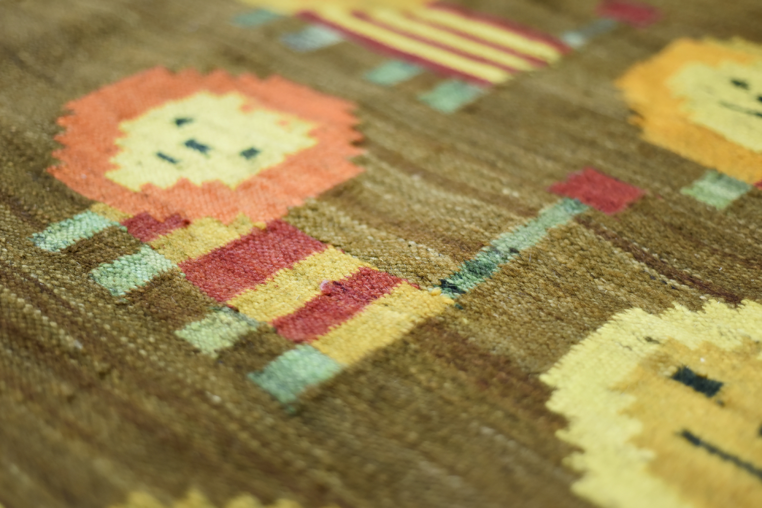 Vintage Polish Woven Tapestry Lions by Maria Janowska for Wielkopolskiej Spółdzielni Pracy Przemysłu Artystycznego, 1970s