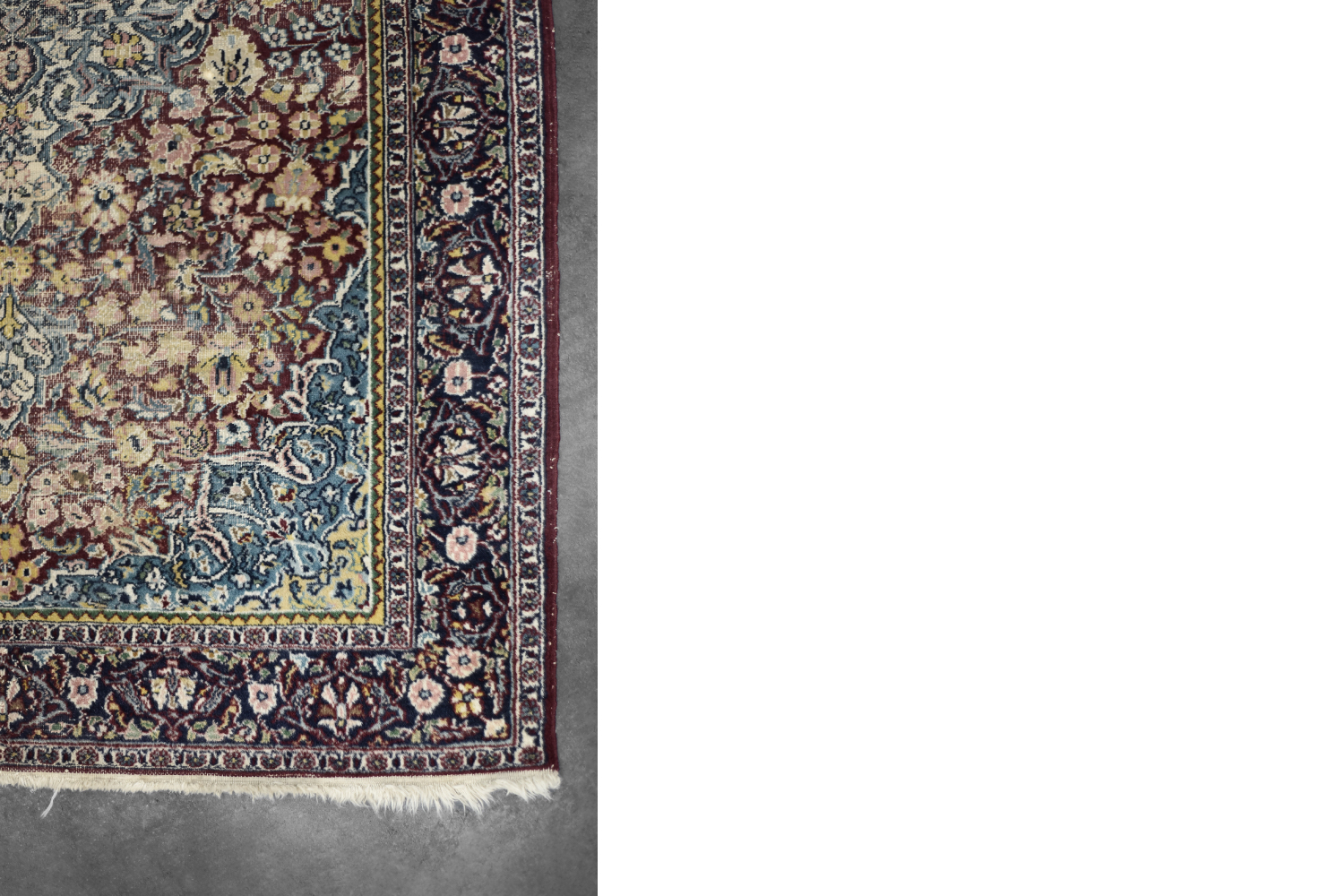 Vintage Hand-Woven Middle Eastern Oriental Isfahan Rug, 1940s