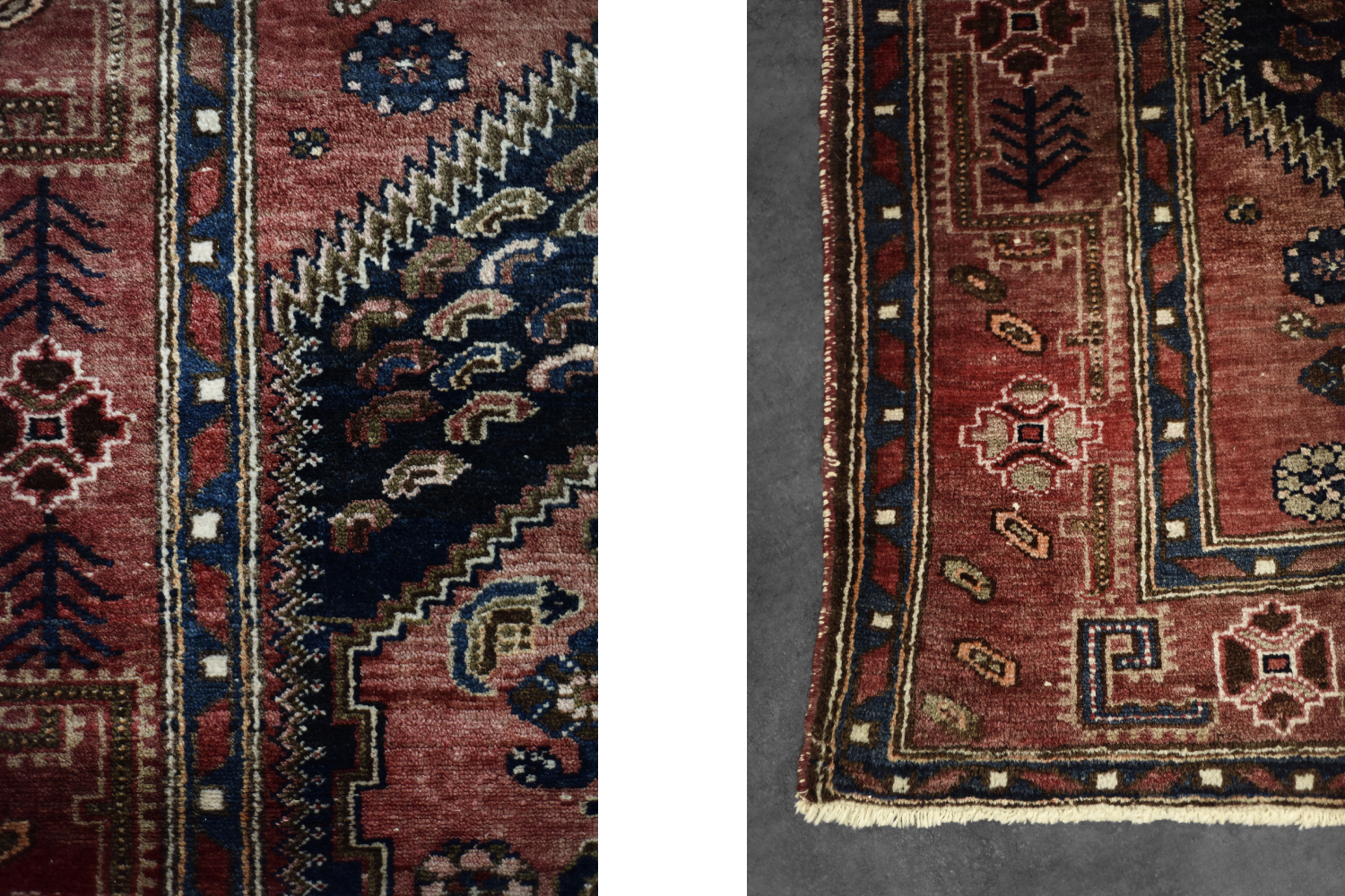 Vintage Hand-Woven Middle Eastern Oriental Hamadan Kamse Rug, 1960s