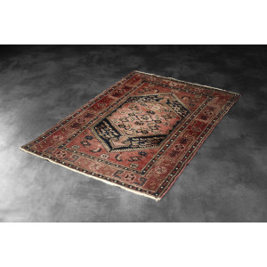 Vintage Hand-Woven Middle Eastern Oriental Hamadan Kamse Rug, 1960s