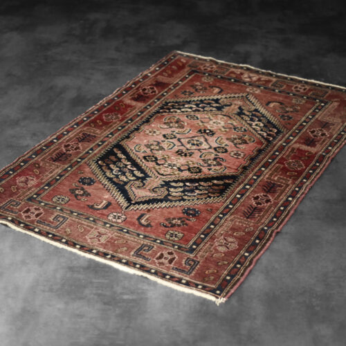 Vintage Hand-Woven Middle Eastern Oriental Hamadan Kamse Rug, 1960s