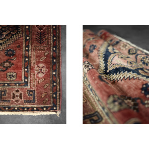 Vintage Hand-Woven Middle Eastern Oriental Hamadan Kamse Rug, 1960s