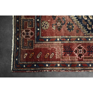 Vintage Hand-Woven Middle Eastern Oriental Hamadan Kamse Rug, 1960s