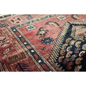 Vintage Hand-Woven Middle Eastern Oriental Hamadan Kamse Rug, 1960s
