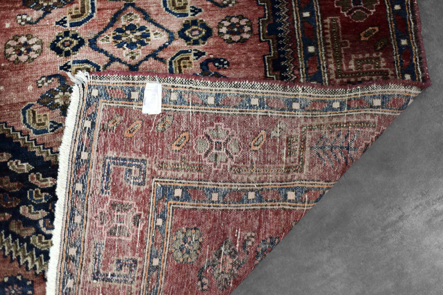 Vintage Hand-Woven Middle Eastern Oriental Hamadan Kamse Rug, 1960s