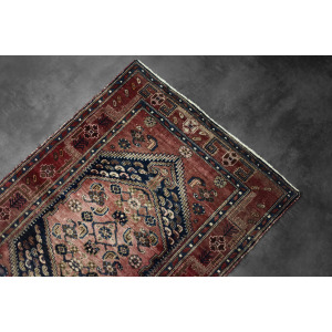Vintage Hand-Woven Middle Eastern Oriental Hamadan Kamse Rug, 1960s