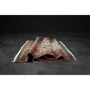 Vintage Hand-Woven Middle Eastern Oriental Hamadan Kamse Rug, 1960s