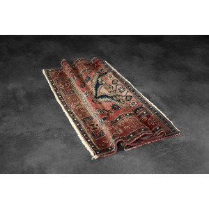 Vintage Hand-Woven Middle Eastern Oriental Hamadan Kamse Rug, 1960s