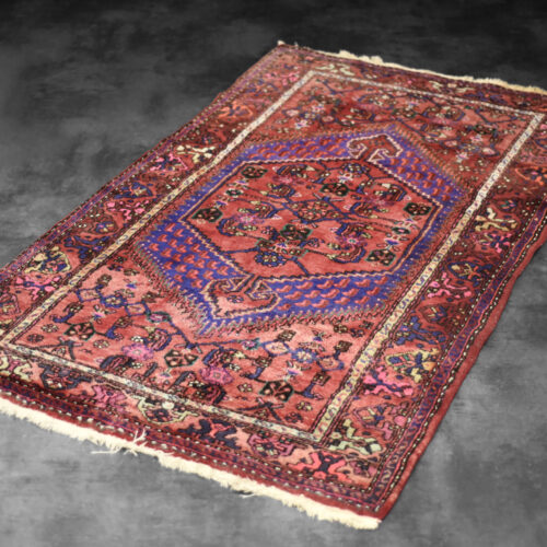 Vintage Hand-Woven Middle Eastern Oriental Hamadan Rug, 1960s