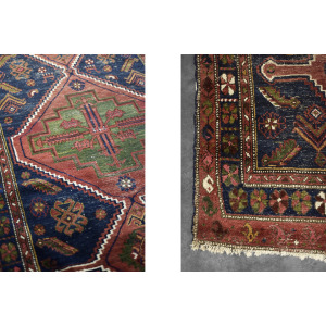 Vintage Hand-Woven Oriental Nomadic Tribal Shiraz Qashqai Rug, 1940s
