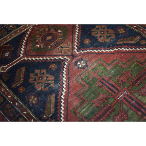 Vintage Hand-Woven Oriental Nomadic Tribal Shiraz Qashqai Rug, 1940s