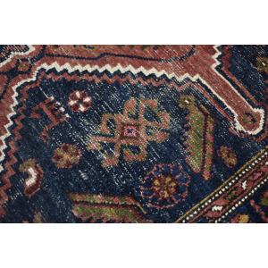 Vintage Hand-Woven Oriental Nomadic Tribal Shiraz Qashqai Rug, 1940s