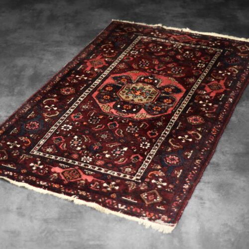 Vintage Hand-Woven Middle Eastern Oriental Hamadan Rug, 1960s