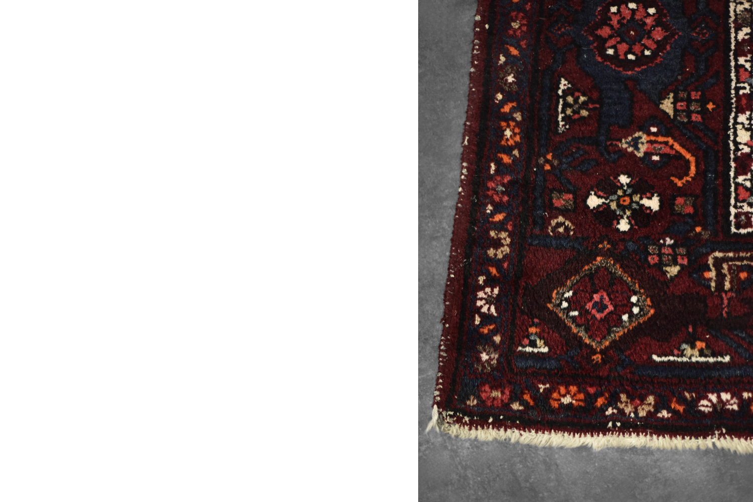 Vintage Hand-Woven Middle Eastern Oriental Hamadan Rug, 1960s