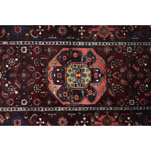 Vintage Hand-Woven Middle Eastern Oriental Hamadan Rug, 1960s