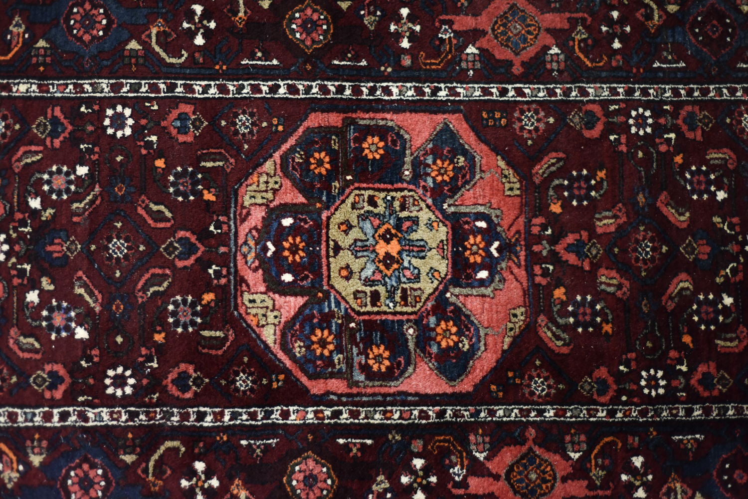 Vintage Hand-Woven Middle Eastern Oriental Hamadan Rug, 1960s