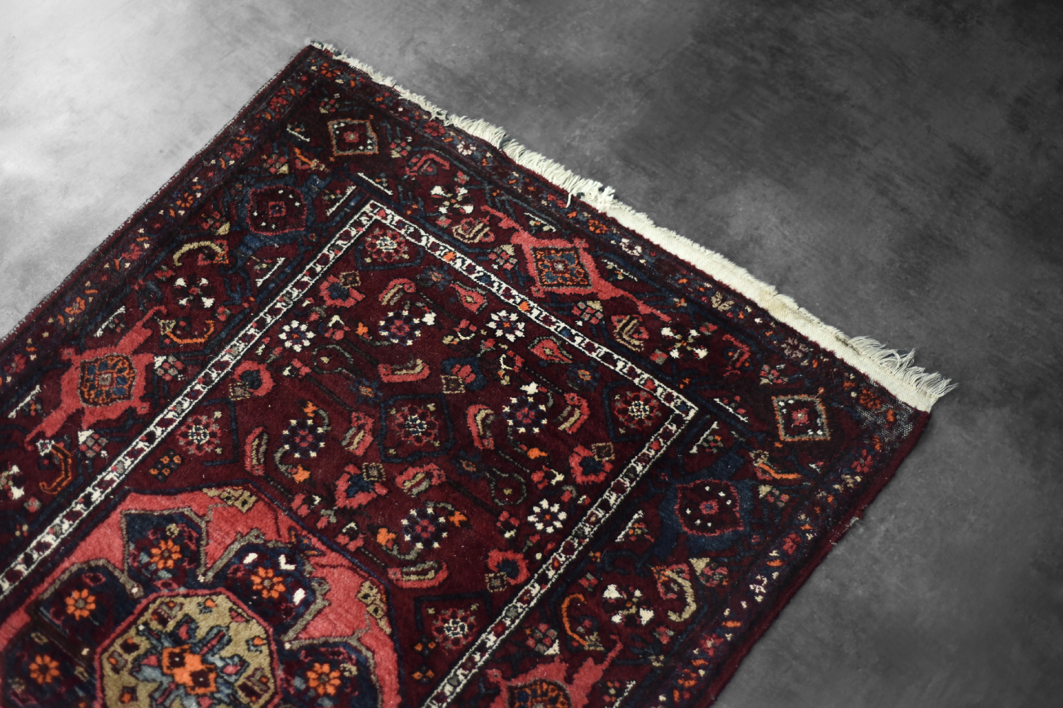 Vintage Hand-Woven Middle Eastern Oriental Hamadan Rug, 1960s