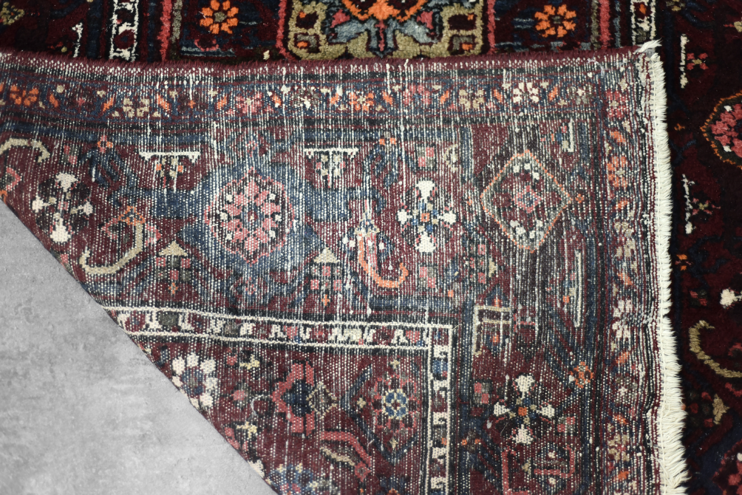 Vintage Hand-Woven Middle Eastern Oriental Hamadan Rug, 1960s