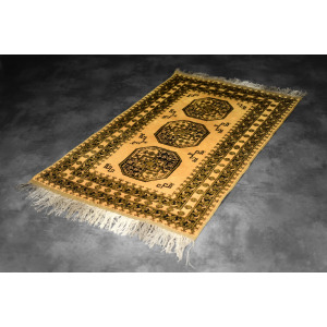 Vintage Hand-Woven Oriental Afghan Gold Ersari Rug, 1930s