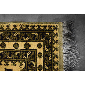 Vintage Hand-Woven Oriental Afghan Gold Ersari Rug, 1930s