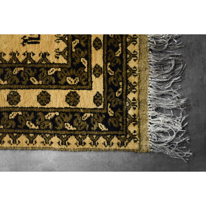 Vintage Hand-Woven Oriental Afghan Gold Ersari Rug, 1930s