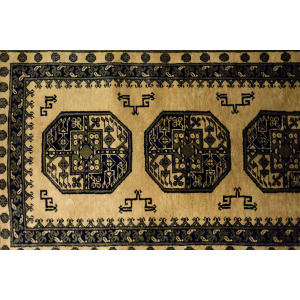 Vintage Hand-Woven Oriental Afghan Gold Ersari Rug, 1930s