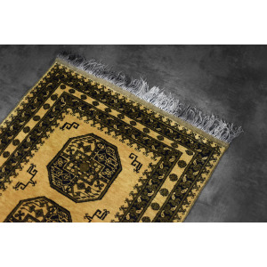 Vintage Hand-Woven Oriental Afghan Gold Ersari Rug, 1930s