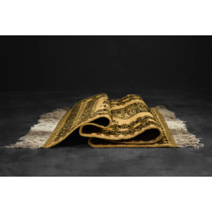 Vintage Hand-Woven Oriental Afghan Gold Ersari Rug, 1930s