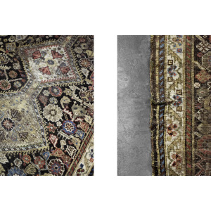 Vintage Hand-Woven Oriental Long Nomadic Qashqai Rug, 1920s