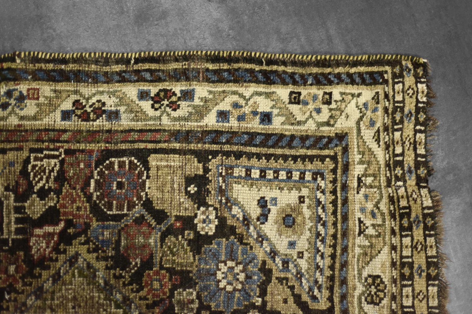 Vintage Hand-Woven Oriental Long Nomadic Qashqai Rug, 1920s
