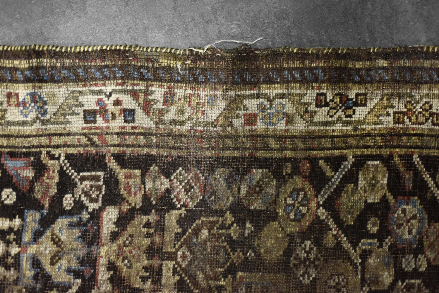 Vintage Hand-Woven Oriental Long Nomadic Qashqai Rug, 1920s
