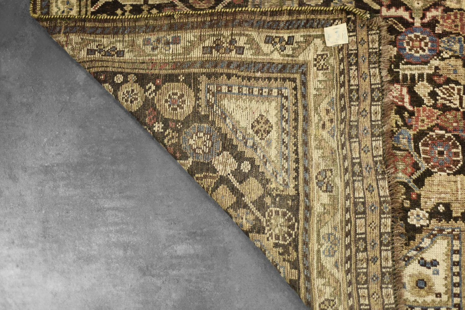 Vintage Hand-Woven Oriental Long Nomadic Qashqai Rug, 1920s