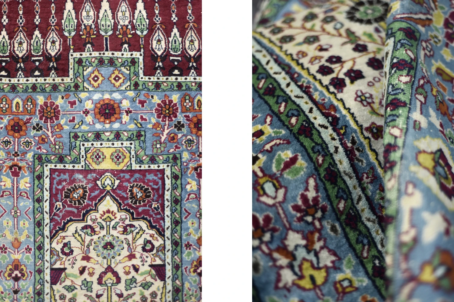 Vintage Hand-Woven Middle Eastern Oriental Baluch Prayer Rug, 1960s