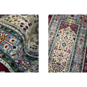 Vintage Hand-Woven Middle Eastern Oriental Baluch Prayer Rug, 1960s