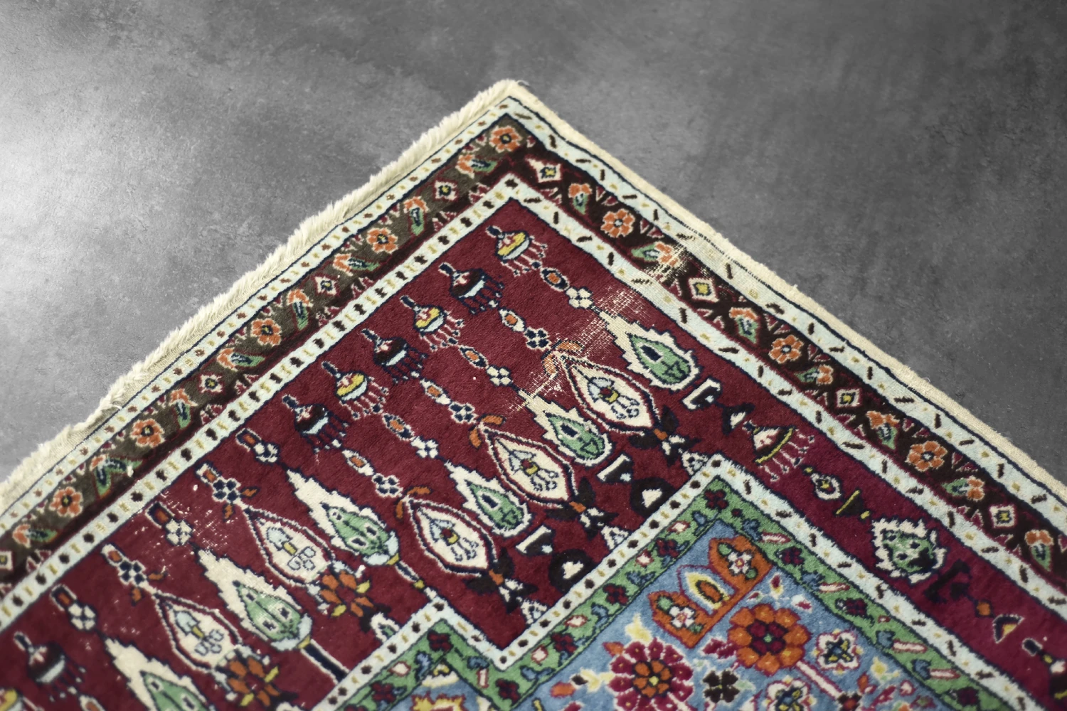 Vintage Hand-Woven Middle Eastern Oriental Baluch Prayer Rug, 1960s