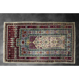 Vintage Hand-Woven Middle Eastern Oriental Baluch Prayer Rug, 1960s