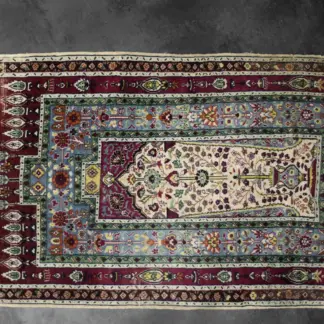 Vintage Hand-Woven Middle Eastern Oriental Baluch Prayer Rug, 1960s